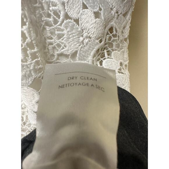 Badgley Mischka Blue White Lace Button Down Chambray Shirt Cowboy Carter Western - Picture 10 of 14